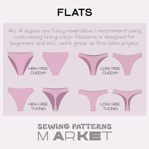 Swimsuit Sewing Pattern Digital Patterns Womens String Bikini XS - 4XL, PDF Plus Size Bikini Bundle Pattern, Instant Download image 7