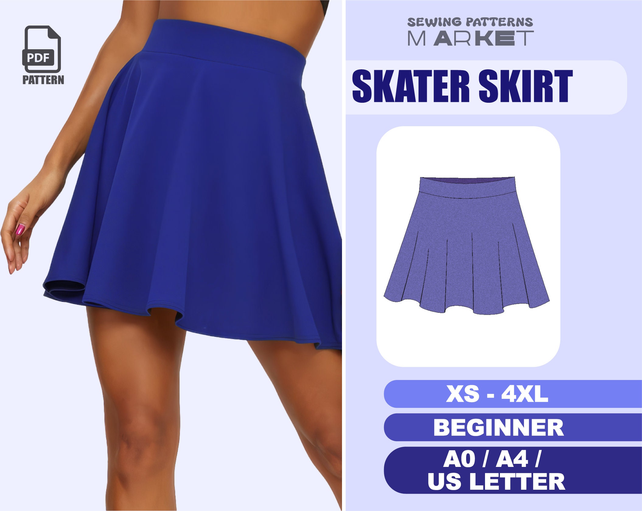 Flared Mini Skirt Women With attached Short