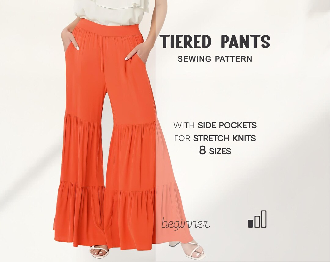 Wide Leg Pants Sewing Pattern Beginner Level, Size XS - 4XL, Wide Leg ...