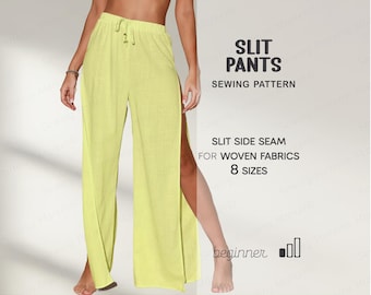 Linen Pants Pattern XS - 4XL, Wide Leg Pants Pattern, Women's Pants Sewing Pattern, Straight Leg Pants Beginner Pattern, PDF Sewing Patterns