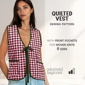 Quilted Vest Pattern Vintage Vest Sewing Pattern | Quilted Top Beginner Pattern | Padded Vest Sewing Tutorial | Digital Patterns