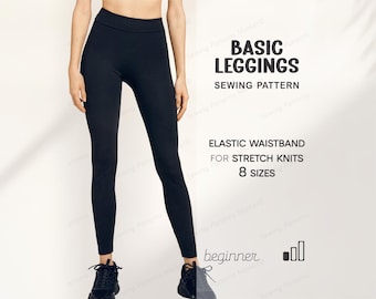 Simple Leggings Sewing Pattern For Women, Beginner Level, Size XS - 4XL, Women Leggings PDF Pattern, Digital Sewing Pattern