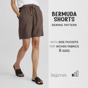 Simple Shorts Pattern For Women Shorts Beginner Sewing Pattern, Bermuda Shorts Pattern, Plus Size Shorts Pants PDF Pattern, Pajama Shorts