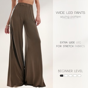 Palazzo pants pattern, Wide leg pants pattern, Flare pants sewing pattern for women, Yoga pants pattern, Jersey pants PDF sewing pattern