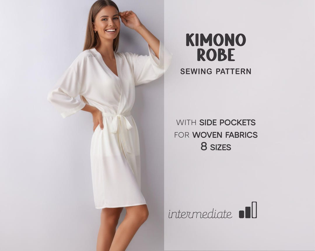 Womens Robe Pattern, Kimono Robe PDF Sewing Pattern, Bridesmaid Robe ...