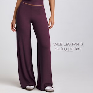 Easy Pants Sewing Pattern BEGINNER Level, Wide Leg Pants Pattern, Trousers Lounge Pants XS - 4XL, Women Pants, Digital PDF Sewing Patterns