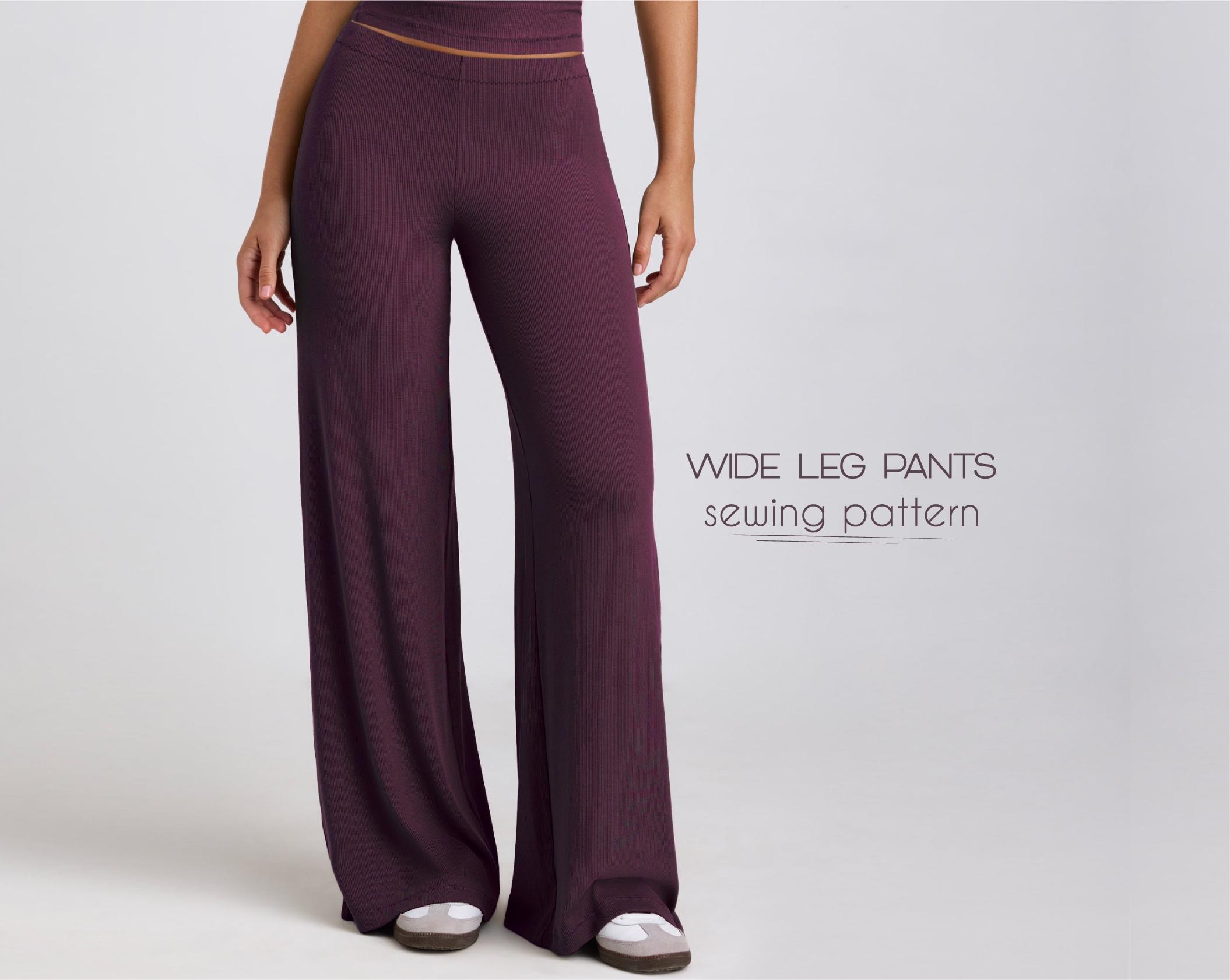 Easy Pants Sewing Pattern BEGINNER Level, Wide Leg Pants Pattern, Trousers Lounge Pants XS - 4XL, Women Pants, Digital PDF Sewing Patterns