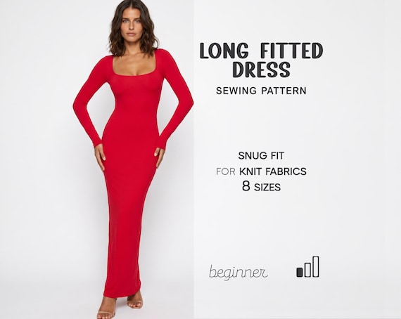 Long Dress Pattern, Bodycon Dress Sewing Pattern, Maxi Dress Pattern, Plus Size Sewing Patterns, XS - 4XL, Long Sleeve Dress, Beginner Level - Etsy Long Dress Pattern, Bodycon Dress Sewing Pattern, Maxi Dress Pattern, Plus Size Sewing Patterns, XS - 4XL, Long Sleeve Dress, Beginner Level - Etsy