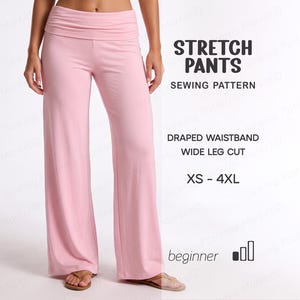 Yoga Pants Pattern, Lounge Pants Sewing Pattern, Stretch Pants Pattern For Women, Wide Leg Pants Pattern