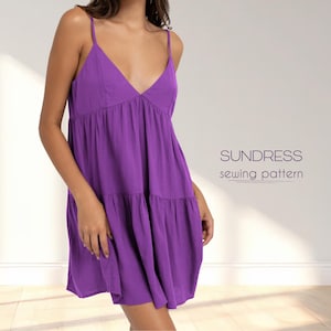 Sundress Pattern, Women Dress Sewing Pattern XS - 4XL, Flared Summer Dress Pattern, Plus Size Dress Pattern, PDF Patterns, Instant Download