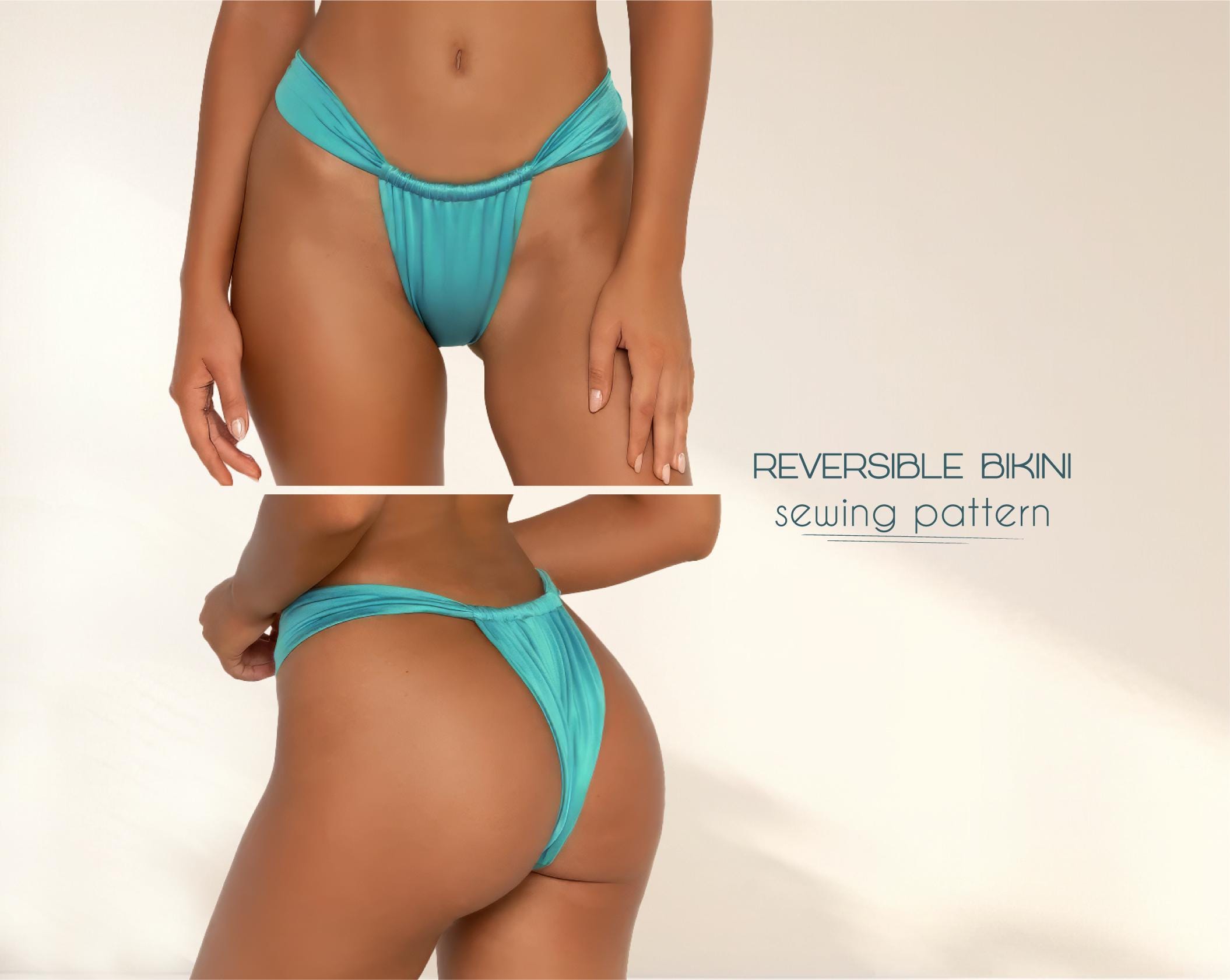 Bikini Sewing Pattern Plus Size Swimsuit PDF Digital Patterns, Womens Patterns With Instant Download