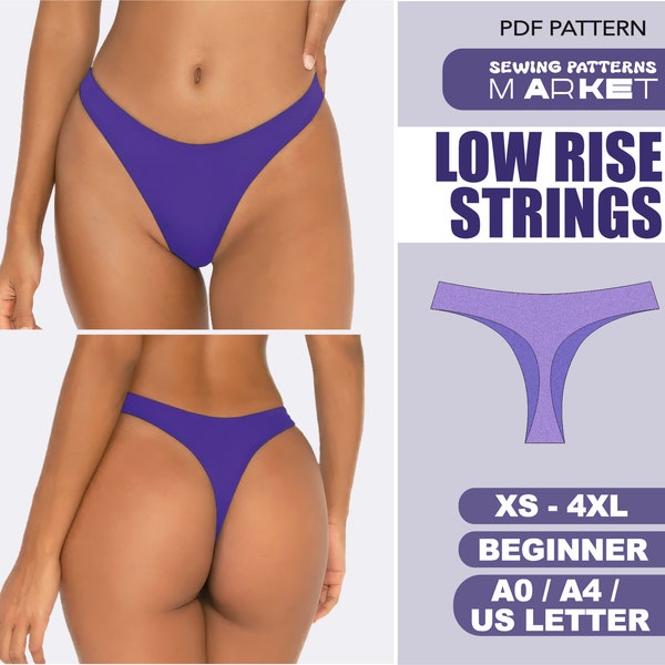 Bikini Sewing Pattern, Thong Swimsuit Pattern, XS - 4XL, Womens Swimwear Patterns, Digital Patterns Plus Size, PDF Patterns Instant Download