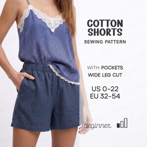 Linen Shorts Sewing Pattern Women's Shorts Pattern, Summer Shorts Pattern For Beginners, Pj's Shorts With Pockets
