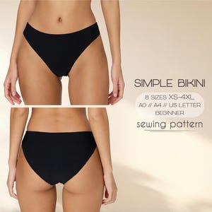 Bikini Sewing Pattern BEGINNER, Plus Size Swimsuit Full Coverage, Women Bathing Suit Pattern XS - 4XL, Instant Download