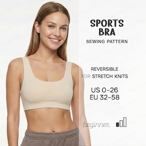 Sport-BH-Schnittmuster, Yoga-Top-Schnittmuster, Bralette-Schnittmuster, Bikini-Top-Schnittmuster