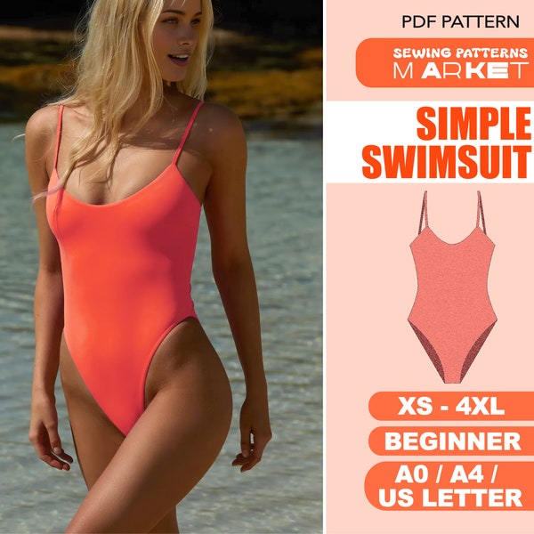 Bikini patroon, badpak patroon, ééndelig dames badpak patroon, digitale PDF naaipatronen, leotard patroon, Instant Download