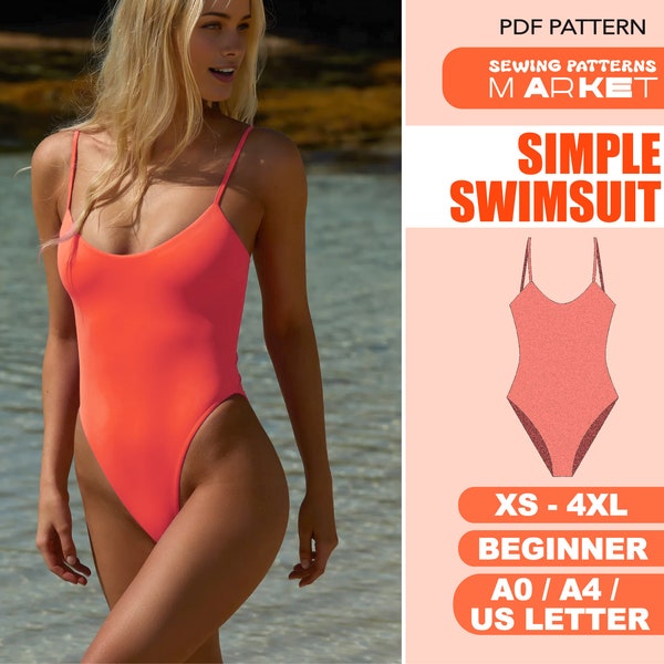 Bikini Schnittmuster, Badeanzug Schnittmuster, Badeanzug Schnittmuster, Damen Badeanzug Schnittmuster, Digitale PDF Nähanleitung, Trikot Schnittmuster, Instant Download