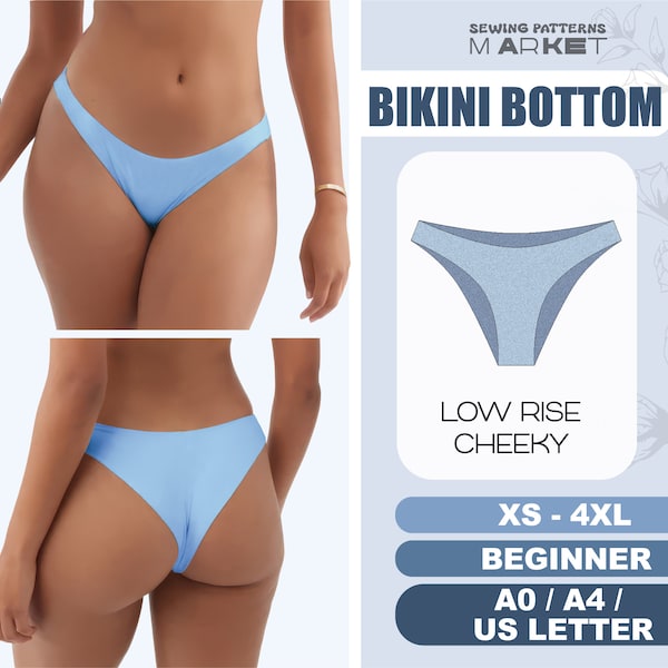 Bikini Sewing Pattern, Women Swimsuit Beginner Pattern, XS - 4XL, Plus Size Sewing Patterns, PDF Digital Patterns With Instant Download