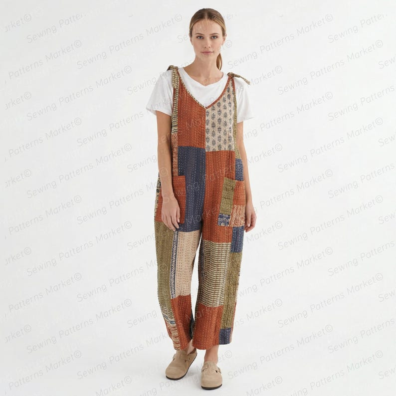 Overalls Sewing Pattern For Women Dungarees Pattern, Jumpsuit Pattern, Cotton Romper Pattern, patchwork jumpsuit pattern, quilted overalls pattern, PDF Sewing patterns for women, plus size sewing patterns, beginner friendly patterns, womens dungaree pattern, Jumpsuit Pattern For Women, Onesie Pattern,  Dungarees Pattern,  linen jumpsuit pattern, cotton jumpsuit pattern, cotton romper pattern, pdf sewing patterns for woven fabrics, clothes sewing patterns, patchwork overall pattern