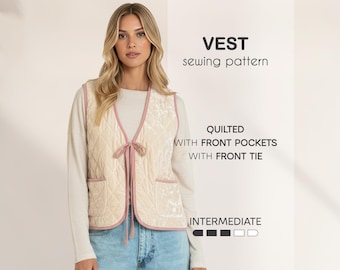 Quilted Vest Pattern For Women XS - 4XL (PDF Download)