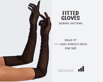 Long Evening Gloves Pattern, Prom Wedding Gloves Sewing Patterns, One Size, Digital Patterns, Instant Download