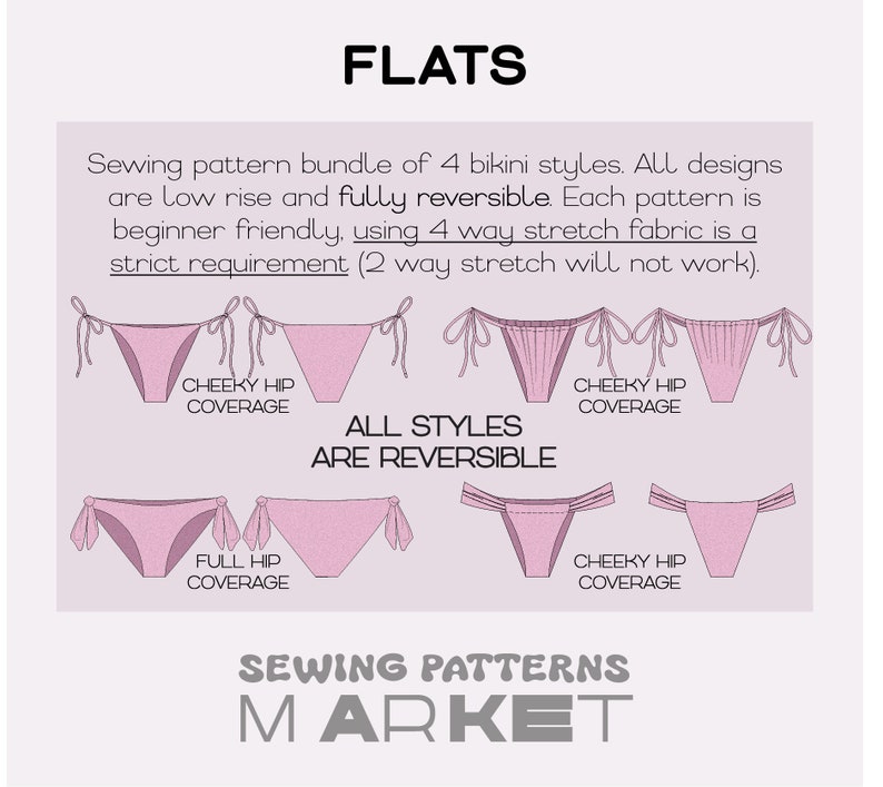 Swimsuit Sewing Pattern, Bikini Patterns for Beginners, XS - 4XL, PDF ...