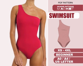 Bodysuit Pattern Swimsuit Women Sewing Patterns, Leotard Pattern, One Shoulder Bikini Pattern, Pdf Patterns With Instant Download