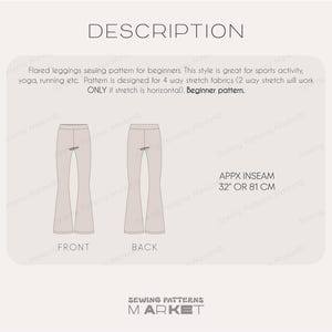 Flared Pants Sewing Pattern Beginner Level, Size XS - 4XL, Digital ...