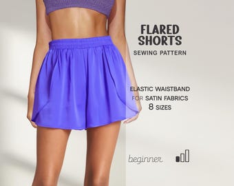 Women's Shorts Sewing Pattern Beginner Level XS - 4XL, Satin Shorts Pattern, Pajama Shorts Pattern, DIY Shorts PDF Sewing Patterns Plus Size