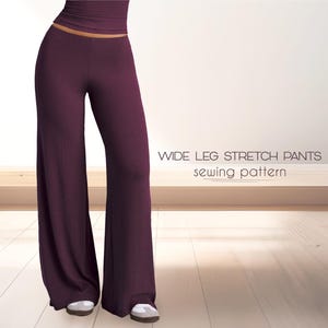Wide Leg Pants Sewing Pattern BEGINNER Level, Yoga Pants Pattern, Trousers Lounge Pants XS - 4XL, Women Pants, Digital PDF Sewing Patterns