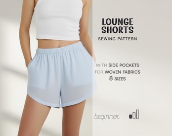 Damen Shorts Schnittmuster, Leinen Shorts PDF Schnittmuster für Anfänger