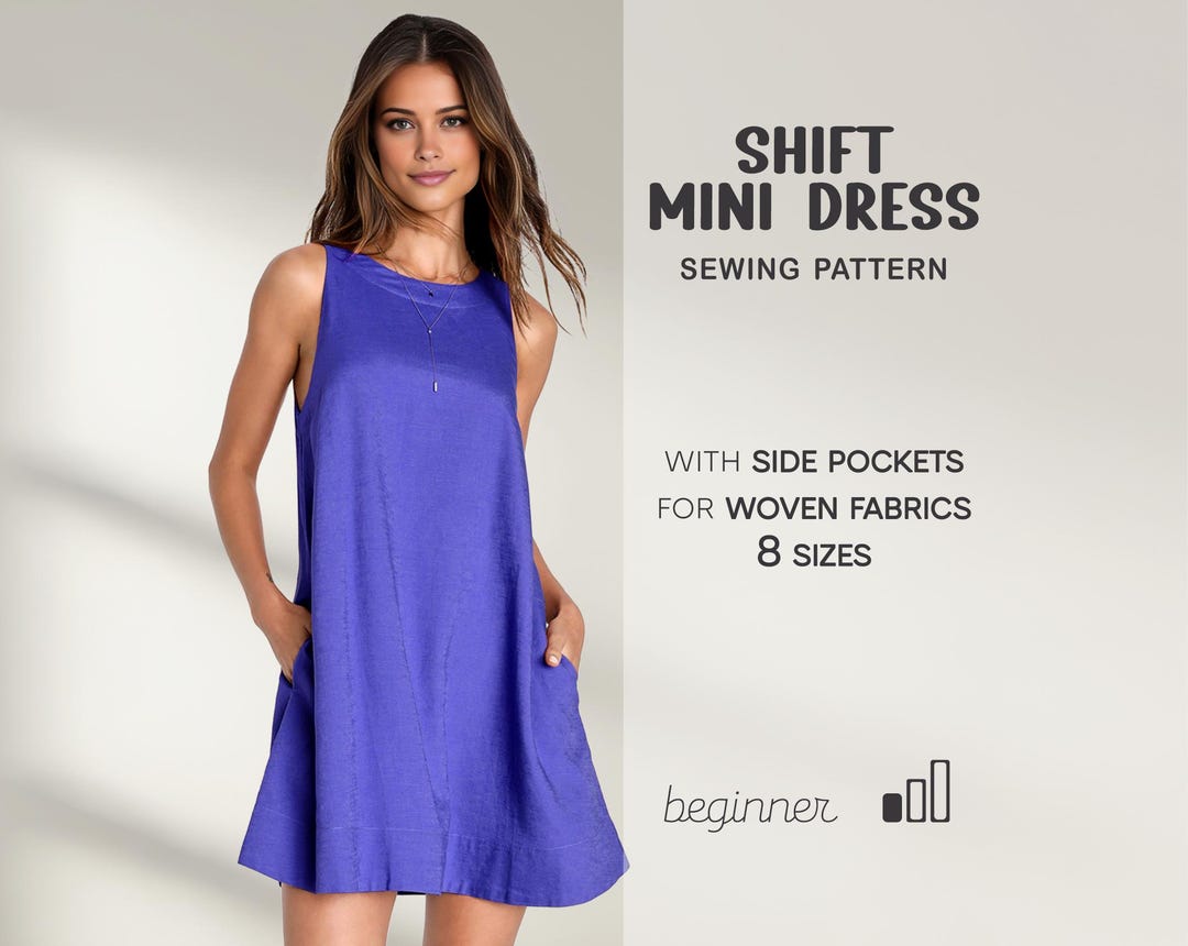 Shift Dress Sewing Pattern, Short Flared Dress Pattern, Plus Size Dress With Pockets, XS - 4XL, Linen A-line Dress Pattern for Beginners - Etsy Shift Dress Sewing Pattern, Short Flared Dress Pattern, Plus Size Dress With Pockets, XS - 4XL, Linen A-line Dress Pattern for Beginners - Etsy