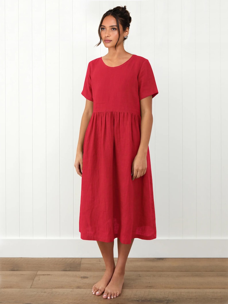 PDF Sewing patterns for women, plus size dress pattern, simple dress pattern, beginner dress pattern, linen dress, flared dress pattern, midi dress pattern, linen tunic pattern, cotton dress, dress with pockets for women, easy dress pattern