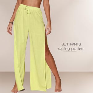 Linen Pants Pattern XS - 4XL, Wide Leg Pants Pattern, Women&#39;s Pants Sewing Pattern, Straight Leg Pants Beginner Pattern, PDF Sewing Patterns
