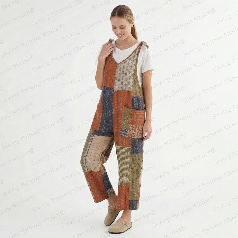 Overalls Sewing Pattern For Women Dungarees Pattern, Jumpsuit Pattern, Cotton Romper Pattern, patchwork jumpsuit pattern, quilted overalls pattern, PDF Sewing patterns for women, plus size sewing patterns, beginner friendly patterns, womens dungaree pattern, Jumpsuit Pattern For Women, Onesie Pattern,  Dungarees Pattern,  linen jumpsuit pattern, cotton jumpsuit pattern, cotton romper pattern, pdf sewing patterns for woven fabrics, clothes sewing patterns, patchwork overall pattern