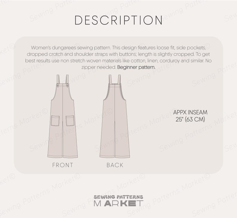 Overalls Sewing Pattern For Women Dungarees Pattern, Jumpsuit Pattern, Cotton Romper Pattern, PDF Sewing patterns for women, plus size sewing patterns, beginner friendly patterns, womens dungaree pattern, cotton clothes pattern, onesie pattern, dungarees pattern, Jumpsuit Pattern For Women, Onesie Pattern,  Dungarees Pattern,  linen jumpsuit pattern, cotton jumpsuit pattern, linen romper pattern, cotton romper pattern, pdf sewing patterns for woven fabrics, clothes sewing patterns