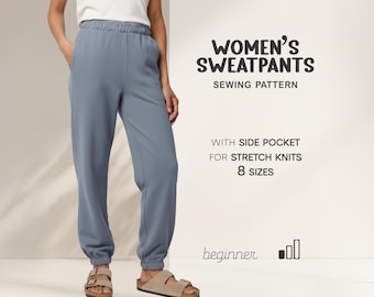 Sewing Patterns For Women Sweatpants Pattern, Jogger Pattern, Track Pants Pattern, Comfy Pants Pattern, Oversized Pants With Pockets
