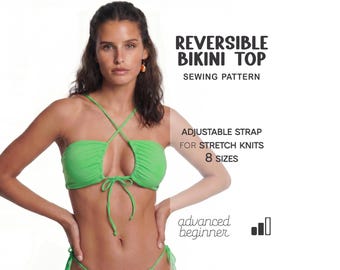 Bikini Pattern, Swimsuit Pattern, Plus Size Womens Top Sewing Pattern, XS - 4XL, Bathing Suit Patten, Digital PDF Patterns, Instant Download