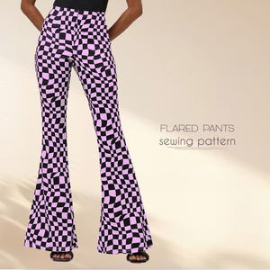 Flared Pants Sewing Pattern Beginner Level, Size XS - 4XL, Digital Sewing Pattern