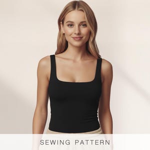 Yoga Top Sewing Pattern For Women, Tank Top Pattern, Stretch Top Pattern, Workout Top Pattern, Bralette Sewing Pattern