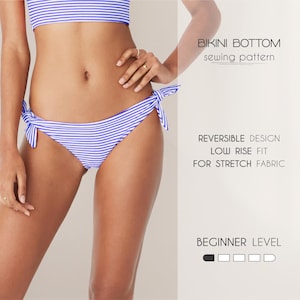 Bikini Sewing Pattern, Bikini Bottom Pattern, Reversible Swimsuit Pattern, Side Tie Bikini Pattern Bikini Pattern For Beginners PDF Download