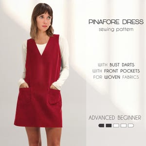 Pinafore Dress Sewing Pattern, Overall Dress Pattern, Jumper Dress Pattern, Loose Dress Pattern, Mini Dress PDF Sewing Pattern, School Dress