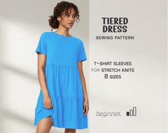 Dress Sewing Pattern Womens Digital Patterns, Plus Size Summer Dress Pattern, XS - 4XL, Beginner Patterns, Instant Download