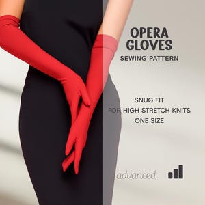 Opera Gloves Pattern | Cosplay Gloves PDF Pattern | Long Evening Gloves Sewing Pattern | Prom Glove Pattern | Wedding Gloves Sewing Tutorial