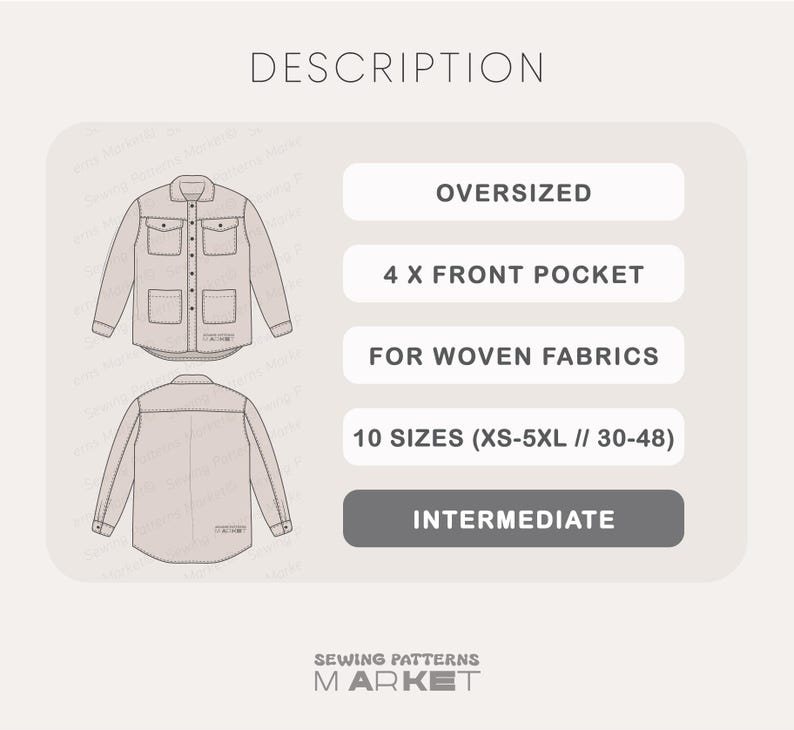 Shirt Jacket Sewing Pattern, Women's Coat Pattern, Fleece Jacket PDF ...