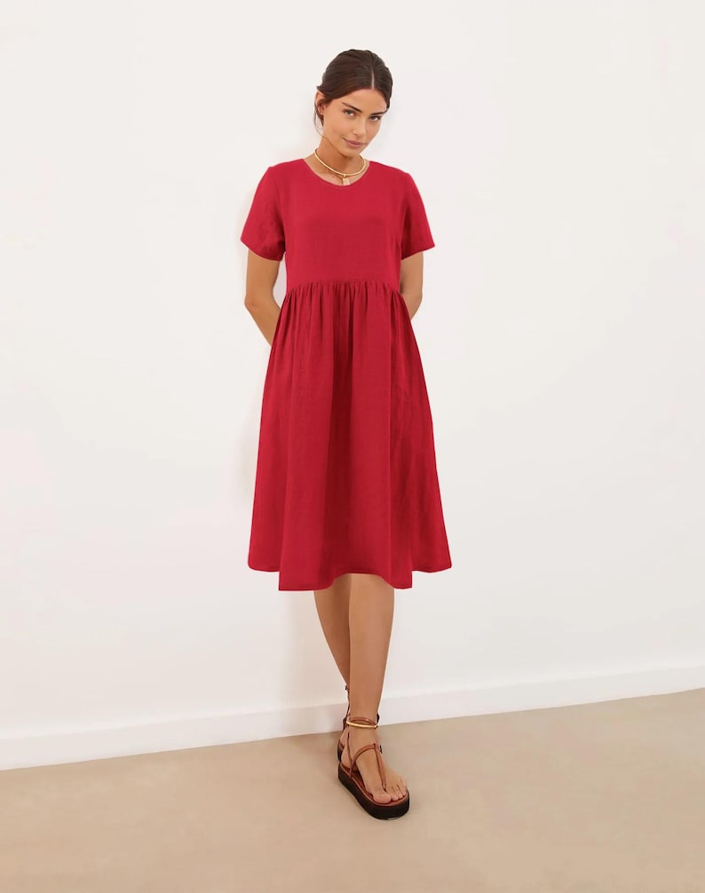 PDF Sewing patterns for women, plus size dress pattern, simple dress pattern, beginner dress pattern, linen dress, flared dress pattern, midi dress pattern, linen tunic pattern, cotton dress, dress with pockets for women, easy dress pattern