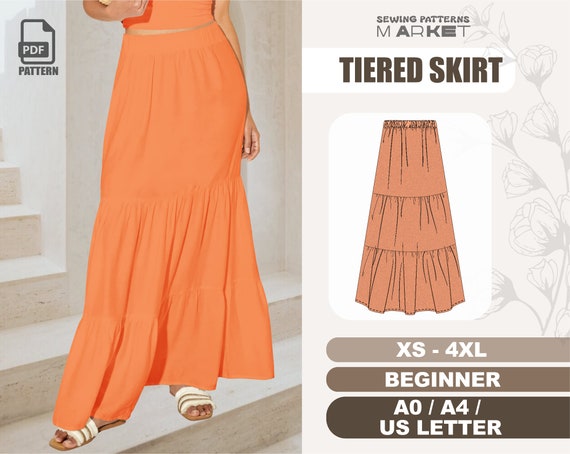 Layered maxi skirt pattern hot sale