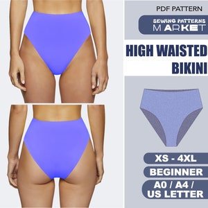 Bikini Sewing Pattern Beginner, Swimsuit Beginner Pattern, Plus Size Bikini Pattern, Women Bathing Suit, XS - 4XL, PDF Sewing Patterns
