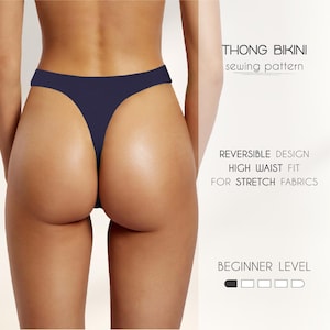 Bikini Sewing Pattern For Women, High Waist Thong Bikini Pattern, Plus Size Swimsuit Pattern, Easy Bathing Suit Pattern For Women