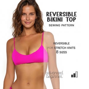 Swimsuit Bikini Top Sewing Pattern, Plus Size Womens Patterns, Size XS - 4XL, Digital PDF Patterns, Instant Download